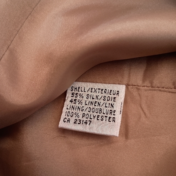 Talbot's Silk & Linen Blend Khaki Colored Pantsuit Size 12 - Picture 6 of 15